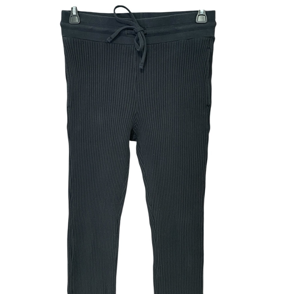 THE RANGE Jogger Pants Black Ribbed Drawstring Size Large